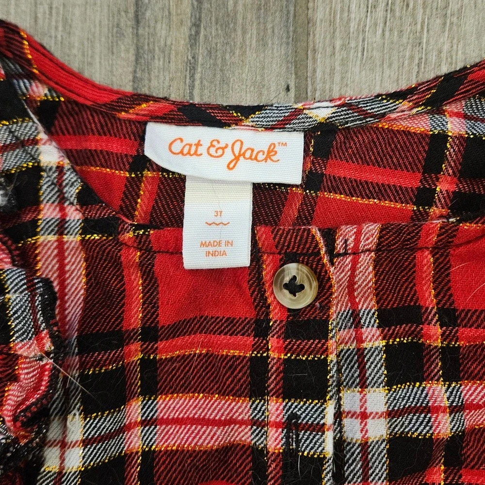 Sweet Wink PJ Place Kids 3T Red Pink Christmas Plaid Holiday Clothing Lot of 6